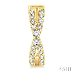 1/5 Ctw Petite Slim Criss Cross Round Cut Diamond Fashion Huggies in 10K Yellow Gold