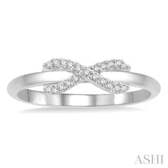 1/10 Ctw Infinity Petite Round Cut Diamond Fashion Ring in 10K White Gold