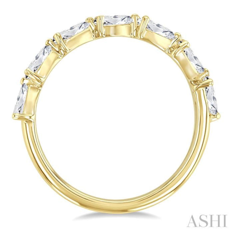 1 Ctw East-West Pear Shape Diamond Fashion Band in 14K Yellow Gold
