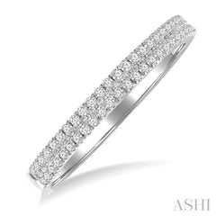 1/5 Ctw Double Row Round Cut Diamond Fashion Ring in 14K White Gold