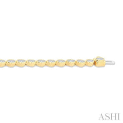 3 1/10 Ctw East-West Bezel Set Marquise Cut Diamond Tennis Bracelet in 14K Yellow Gold