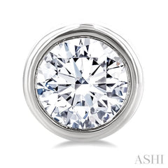 1/5 Ctw Petite Bezel Set Round Cut Diamond Fashion Stud Earrings in 10K White Gold