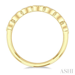 3/4 Ctw East-West Set Oval Cut Bezel Diamond Stackable Fashion Band in 14K Yellow Gold