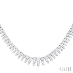 5 Ctw Graduated Round Cut Waterfall Diamond Necklace in 14K White Gold