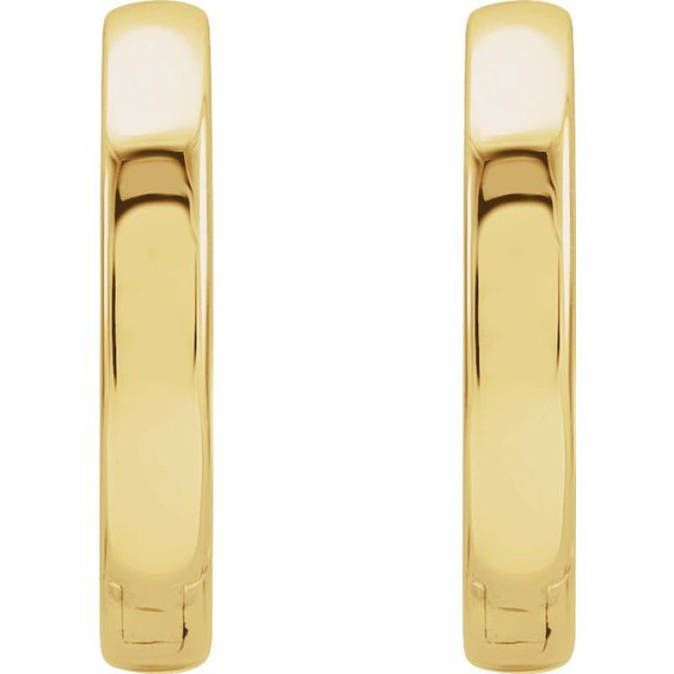 14K Yellow Hinged 10 mm Hoop Earrings