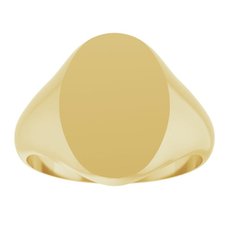 10K Yellow Oval Signet Ring