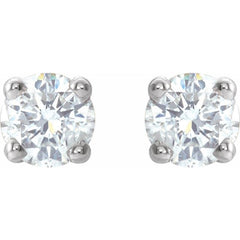14K White Gold 1/6 CTW Natural White Diamond Earrings