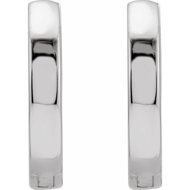 Platinum Hinged 16 mm Hoop Earrings