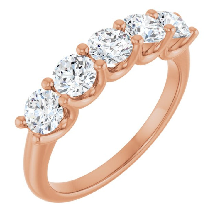 14K Rose 1 1/3 CTW Lab-Grown Diamond Anniversary Band