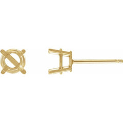 14K Yellow Gold 7 mm Lab-Grown Ruby Earrings