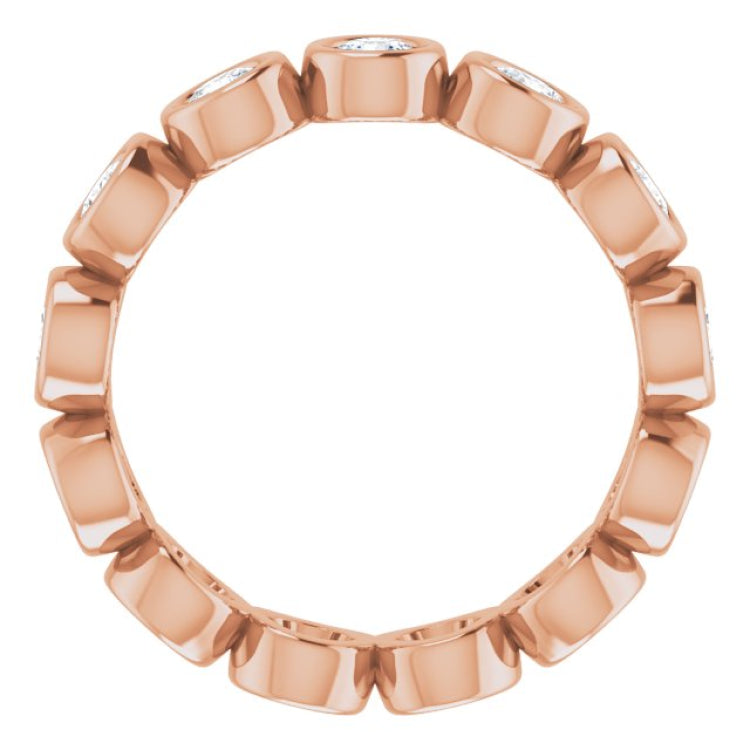 14K Rose 1 CTW Lab-Grown Diamond  Eternity Band Size 5