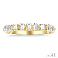 3/4 Ctw Half Eternity Emerald Cut Diamond Fashion Band in 14K Yellow Gold