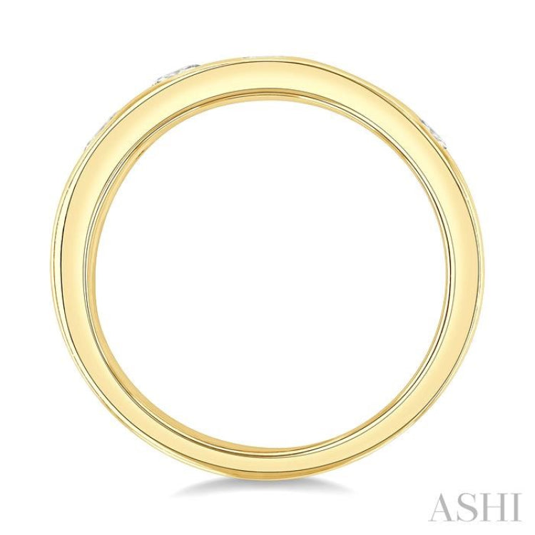 3/8 Ctw Spaced Mixed Shape Diamond Cut Fashion Band in 14K Yellow Gold