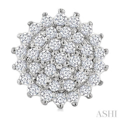 1/5 Ctw Petite Round Shape Round Cut Diamond Cluster Fashion Stud Earring in 10K White Gold