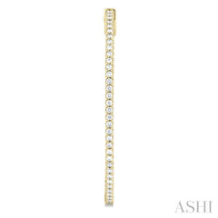 1 Ctw Inside & Outside Round Cut Diamond Hoop Earrings in 14K Yellow Gold