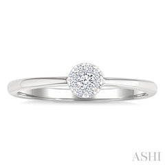 1/10 Ctw Lovebright Petite Round Shape Round Cut Diamond Fashion Ring in 10K White Gold