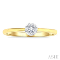 1/10 Ctw Lovebright Petite Round Shape Round Cut Diamond Fashion Ring in 10K Yellow Gold