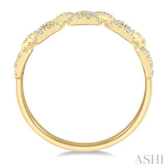 1/4 Ctw Box Chain Link Round Cut Diamond Ladies Band in 14K Yellow Gold