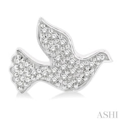 1/6 Ctw Petite Dove Round Cut Diamond Fashion Stud Earring in 10K White Gold