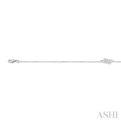 1/10 Ctw Petite Lightning Bolt Round Cut Diamond Fashion Bracelet in 10K White Gold