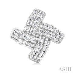 1/5 Ctw Petite Pinwheel Round Cut Diamond Fashion Stud Earring in 10K White Gold