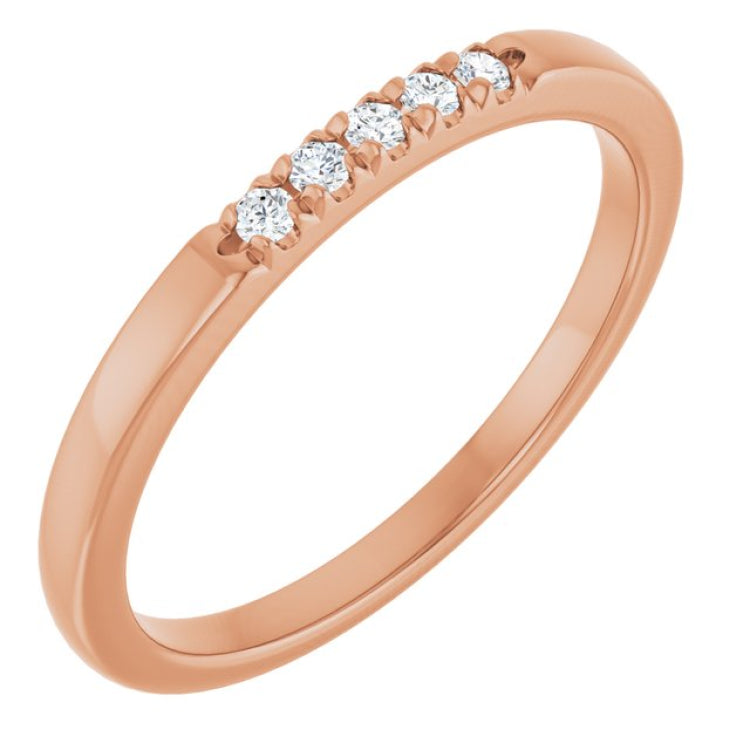 14K Rose .08 CTW Lab-Grown Diamond French-Set Anniversary Band