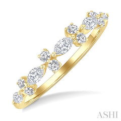 1/2 Ctw Scatter Marquise and Round Cut Diamond Fashion Band in 14K Yellow Gold