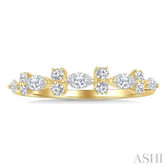 1/2 Ctw Scatter Marquise and Round Cut Diamond Fashion Band in 14K Yellow Gold