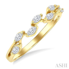 1/3 Ctw Zig-Zag Scatter Marquise Cut Diamond Fashion Band in 14K Yellow Gold