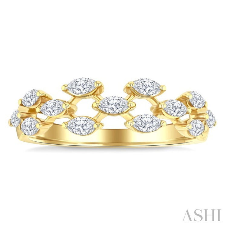 1/2 Ctw Scatter Marquise Cut Diamond Fashion Band in 14K Yellow Gold