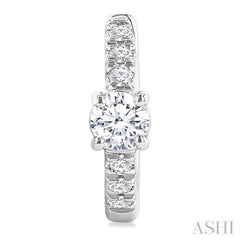 3/8 Ctw Round Shape Round Cut Diamond Fashion Huggie Petite Earrings in 14K White Gold