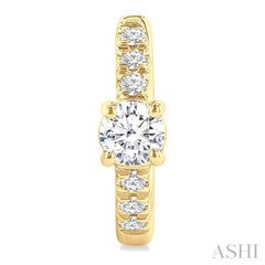 3/8 Ctw Round Shape Round Cut Diamond Fashion Huggie Petite Earrings in 14K Yellow Gold