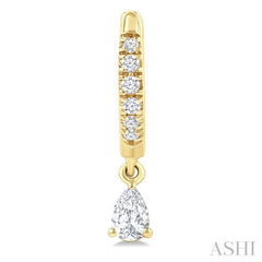 3/8 Ctw Pear Shape and Round Cut Diamond Fashion Huggie Petite Earrings in 14K Yellow Gold