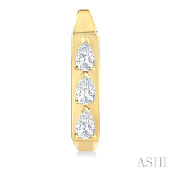 1/2 Ctw Pear Cut Diamond Hexagonal Fashion Hoop Earrings in 14K Yellow Gold