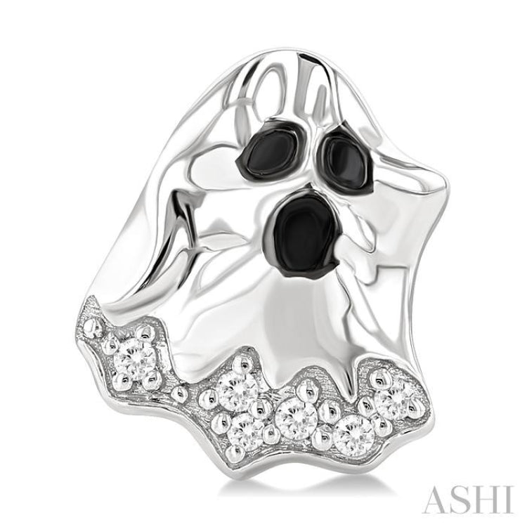 1/20 Ctw Petite Ghost Single Cut Diamond Fashion Earrings in 10K White Gold