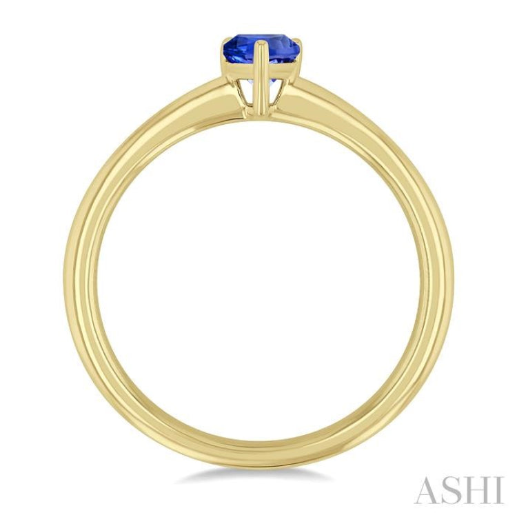 6x4 MM Pear Shape Tanzanite Precious Solitaire Ring in 14K Yellow Gold