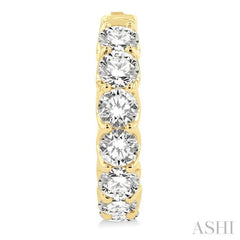 5 Ctw Inside-Out Embellished Round Cut Diamond Hoop Earrings in 14K Yellow Gold