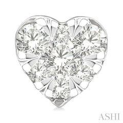1/6 Ctw Lovebright Petite Heart Shape Round Cut Diamond Fashion Stud Earrings in 10K Yellow and White Gold